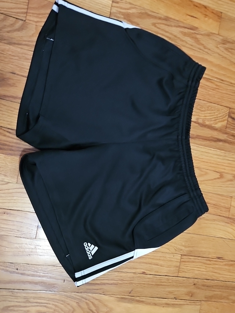 Adidas Climacool Black Athletic Shorts with White Stripe Size L Womens